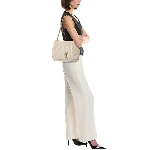 Saint Laurent Jamie 4.3 Medium Leather Shoulder Bag, White - Picture 4 of 5